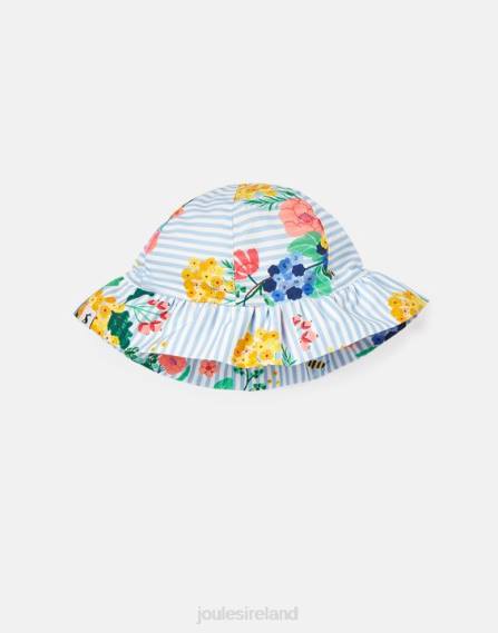 Accessories IE Joules Babies Brit Printed Sun Hat BLUE STRIPE FLORAL JVVL409