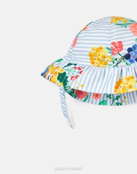 Accessories IE Joules Babies Brit Printed Sun Hat BLUE STRIPE FLORAL JVVL409