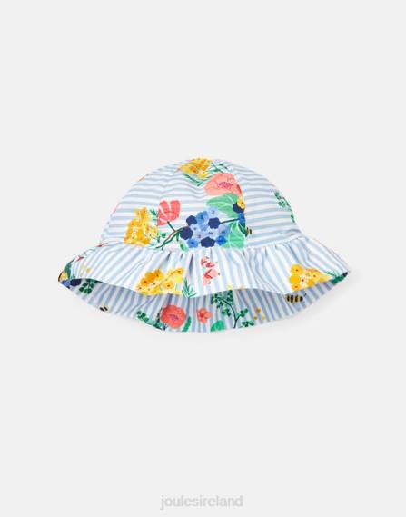 Accessories IE Joules Babies Brit Printed Sun Hat BLUE STRIPE FLORAL JVVL409