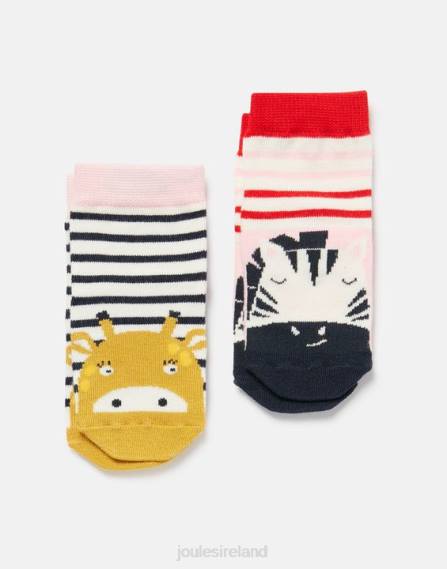 Accessories IE Joules Babies Neat Feet 2 Pack Of Socks ZEBRA GIRAFFE JVVL435