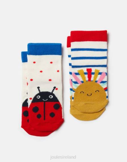 Accessories IE Joules Babies Neat Feet Socks 2 Pack SUN LADYBIRD JVVL400
