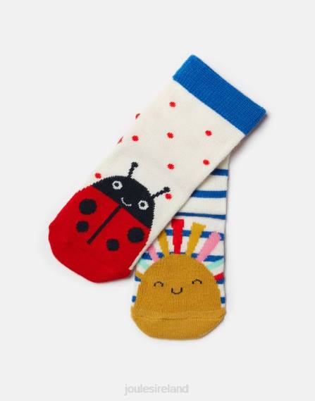 Accessories IE Joules Babies Neat Feet Socks 2 Pack SUN LADYBIRD JVVL400
