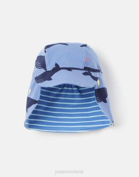 Accessories IE Joules Babies Sonny Neck Protector Jersey Hat 0-4 Years BLUE WHALE JVVL397
