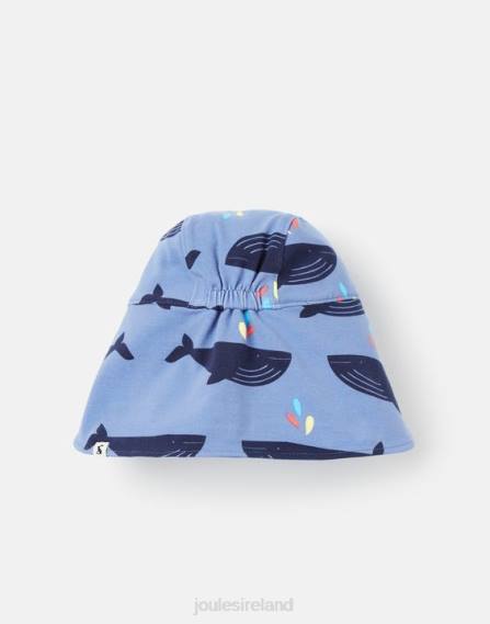 Accessories IE Joules Babies Sonny Neck Protector Jersey Hat 0-4 Years BLUE WHALE JVVL397