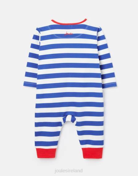 Accessories IE Joules Babies Winfield Organically Grown Cotton Artwork Romper 0-9 Months BLUE STRIPE CROCODILE JVVL426