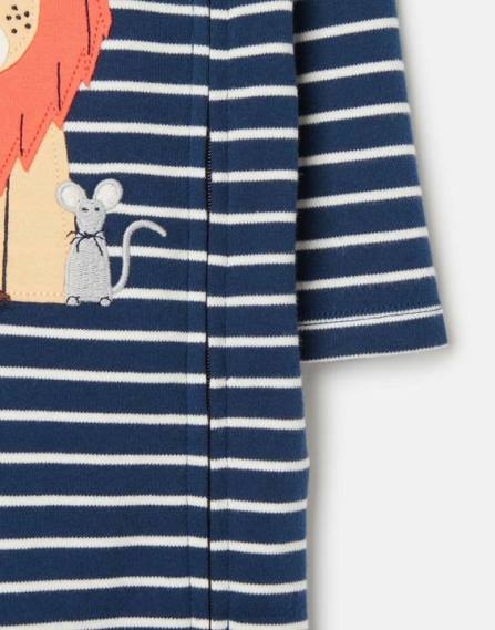 Accessories IE Joules Babies Zippy Organically Grown Cotton Onesie 0-9 Months NAVY LION JVVL430