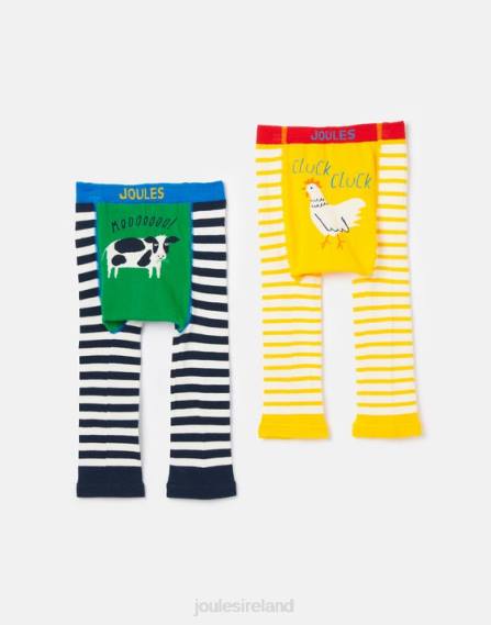 Apparel IE Joules Babies Lively 2 Pack Character Leggings COW CHICK JVVL423