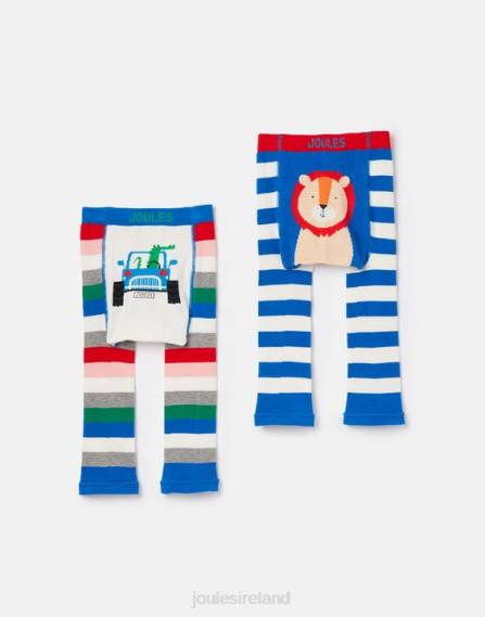 Apparel IE Joules Babies Lively 2 Pack Character Leggings CROCODILE LION JVVL408