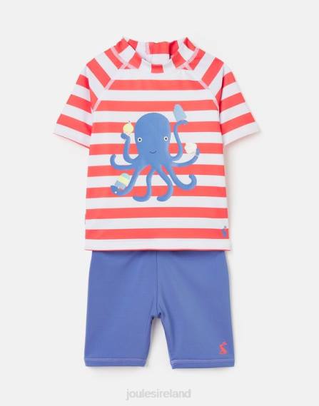 Apparel IE Joules Babies Diver Set Artwork Rash Vest Set 0-3 Years ORANGE OCTOPUS STRIPE JVVL434