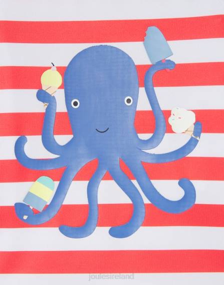Apparel IE Joules Babies Diver Set Artwork Rash Vest Set 0-3 Years ORANGE OCTOPUS STRIPE JVVL434