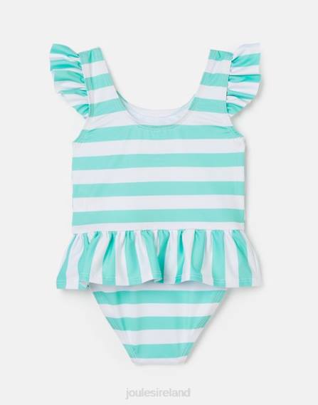 Apparel IE Joules Babies Frillwell Swimming Costume 0-3 Years AQUA STRIPE CAT JVVL420