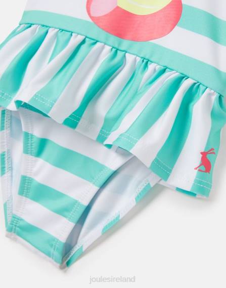 Apparel IE Joules Babies Frillwell Swimming Costume 0-3 Years AQUA STRIPE CAT JVVL420