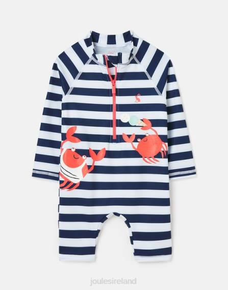 Apparel IE Joules Babies Sun Artwork Rash Suit 0-3 Years NAVY STRIPE CRABS JVVL431