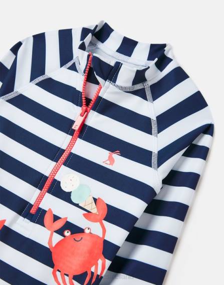 Apparel IE Joules Babies Sun Artwork Rash Suit 0-3 Years NAVY STRIPE CRABS JVVL431