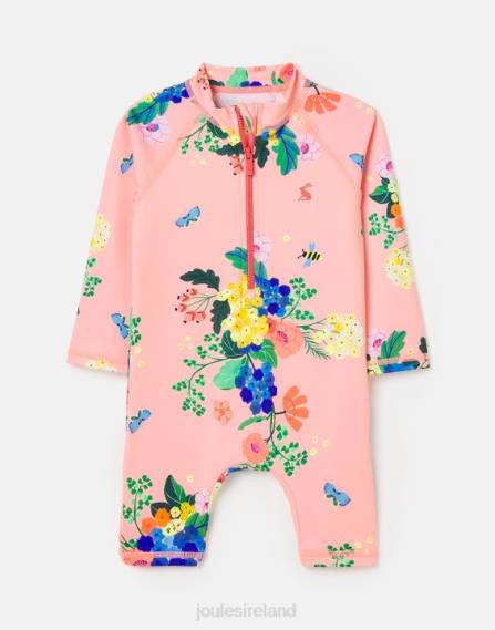 Apparel IE Joules Babies Sun Rash Suit 0-3 Years CORAL FLORAL JVVL417
