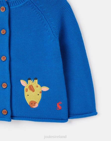 Apparel IE Joules Babies Bertie Artwork Cardigan 0-3 Years BLUE SAFARI JVVL436