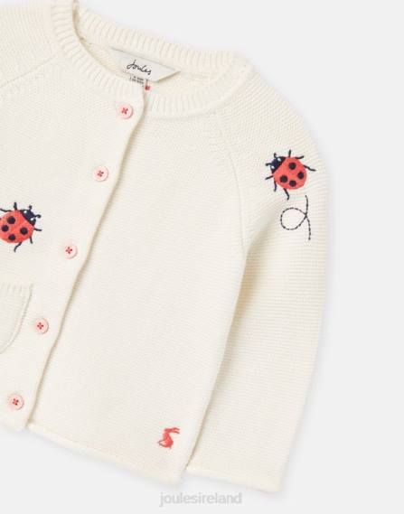 Apparel IE Joules Babies Betsie Embroidered Cardigan 0-3 Years CREAM LADYBIRD JVVL395