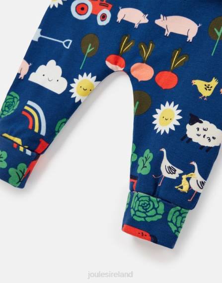 Apparel IE Joules Babies Byron Artwork Set 0-3 Years BLUE TRACTOR JVVL438