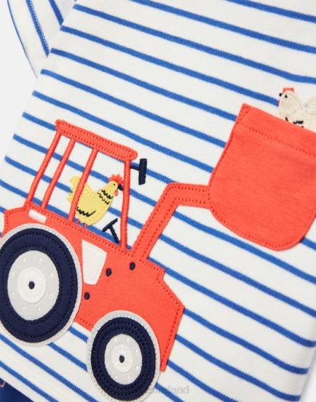 Apparel IE Joules Babies Byron Artwork Set 0-3 Years BLUE TRACTOR JVVL438