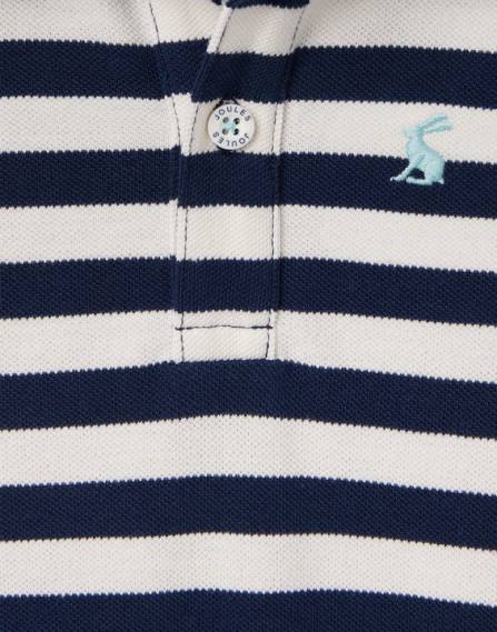 Apparel IE Joules Babies Filbert Polo Romper 0-24 months WHITE BLUE STRIPE JVVL428