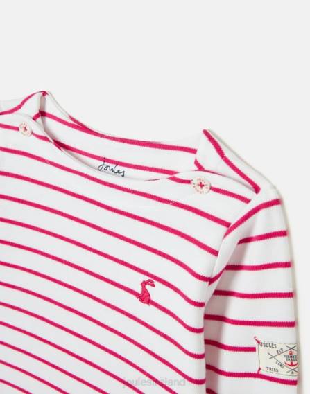 Apparel IE Joules Babies Harbour Stripe Long Sleeve T-Shirt 0 - 3 Years PINK STRIPE JVVL405