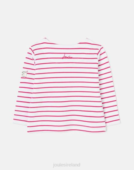 Apparel IE Joules Babies Harbour Stripe Long Sleeve T-Shirt 0 - 3 Years PINK STRIPE JVVL405
