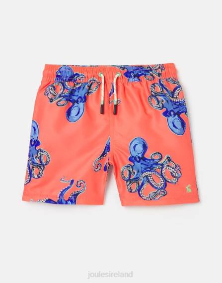 Apparel IE Joules Babies Ocean Printed Swimming Shorts 2-12 Years ORANGE OCTOPUS JVVL369
