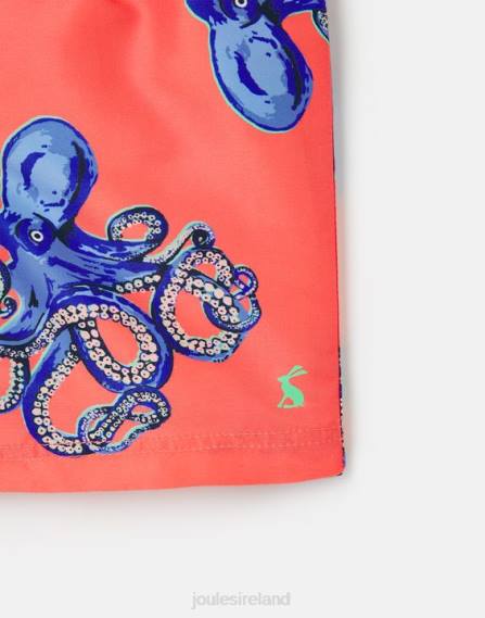 Apparel IE Joules Babies Ocean Printed Swimming Shorts 2-12 Years ORANGE OCTOPUS JVVL369