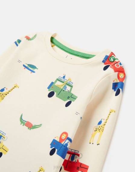 Apparel IE Joules Babies Percy T-Shirt & Pants Set 0-3 Years CREAM SAFARI JVVL427