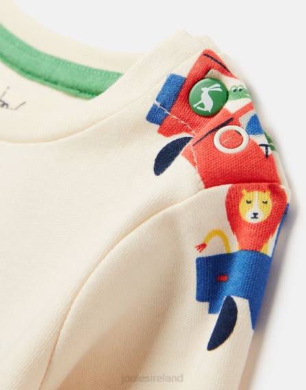 Apparel IE Joules Babies Percy T-Shirt & Pants Set 0-3 Years CREAM SAFARI JVVL427