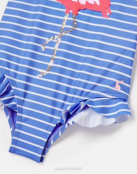 Apparel IE Joules Babies Splash Sequin Artwork Swimsuit 2-12 Years BLUE STRIPE FLAMINGO JVVL299