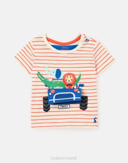 Apparel IE Joules Babies Tate Artwork T-Shirt 0-3 Years RED STRIPE TRUCK JVVL401