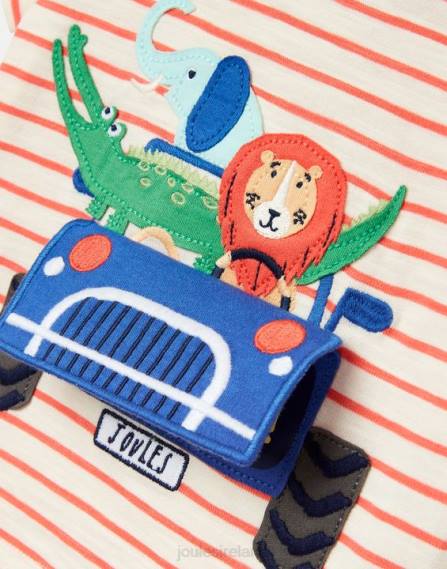 Apparel IE Joules Babies Tate Artwork T-Shirt 0-3 Years RED STRIPE TRUCK JVVL401