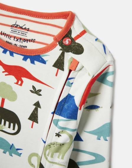 Apparel IE Joules Babies Zippy Organically Grown Cotton Onesie 0-9 Months DINO JVVL429