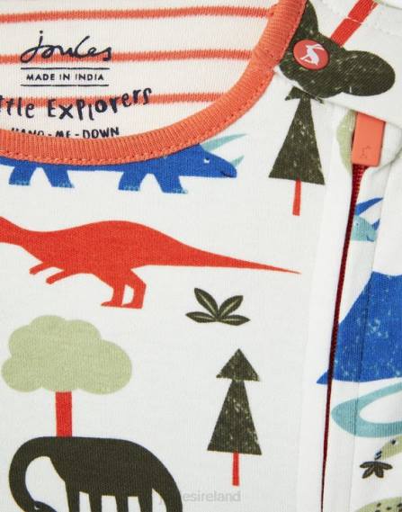 Apparel IE Joules Babies Zippy Organically Grown Cotton Onesie 0-9 Months DINO JVVL429