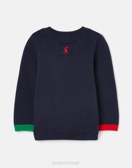 Apparel IE Joules Girls Cracking Intarsia Knitted Sweater 0-24 Months NAVY REINDEER JVVL413