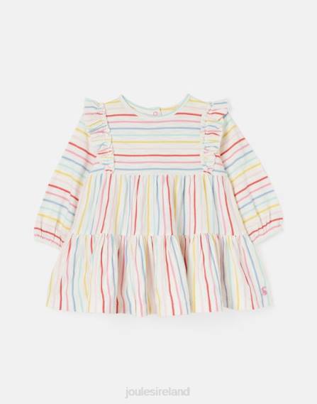 Apparel IE Joules Girls Iola Long Sleeved Tiered Dress 0-3 Years MULTI STRIPE JVVL421