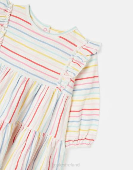 Apparel IE Joules Girls Iola Long Sleeved Tiered Dress 0-3 Years MULTI STRIPE JVVL421
