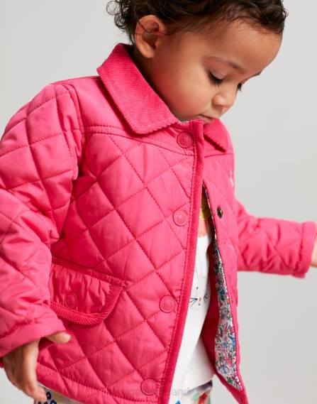Apparel IE Joules Girls Mabel Quilted Coat 0-3 Years BRIGHT PINK JVVL392