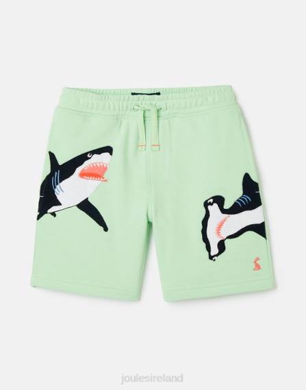 Apparel IE Joules Boys Hamden Novelty Sweat Shorts 2-8 Years LIGHT GREEN SHARKS JVVL351