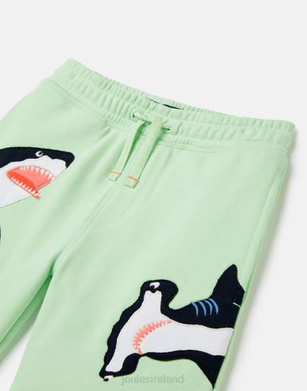 Apparel IE Joules Boys Hamden Novelty Sweat Shorts 2-8 Years LIGHT GREEN SHARKS JVVL351