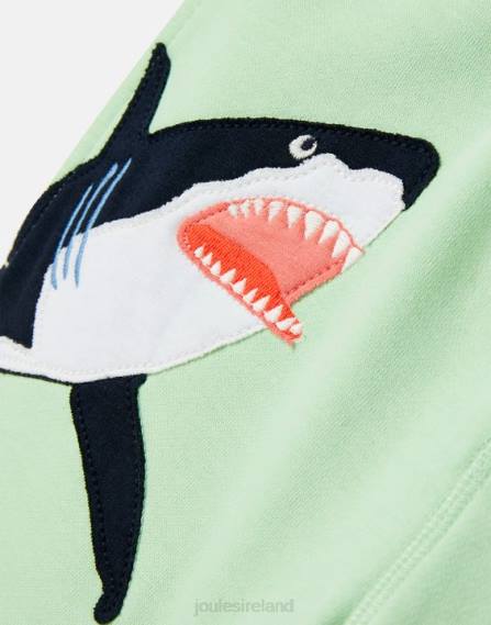 Apparel IE Joules Boys Hamden Novelty Sweat Shorts 2-8 Years LIGHT GREEN SHARKS JVVL351