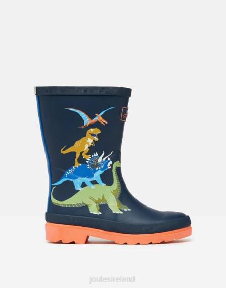 Footwear IE Joules Boys Printed Wellies DINOSAUR FRENCH NAVY JVVL388