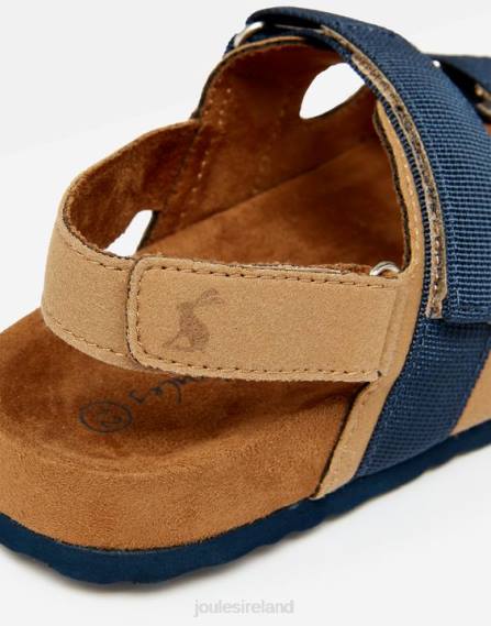 Footwear IE Joules Boys Toby Velcro Strap Sandals TAN NAVY JVVL389