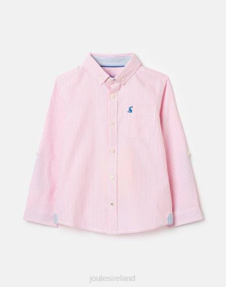 Apparel IE Joules Boys Oxford Stripe Shirt 2-12 Years PINK JVVL340