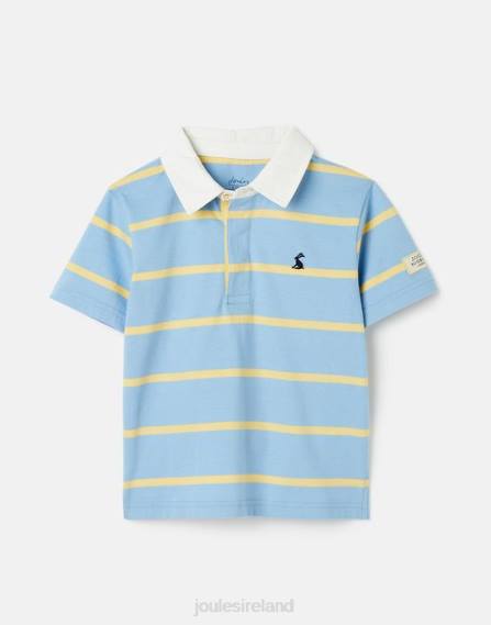 Apparel IE Joules Boys Ozzy Stripe Jersey Polo Shirt 2-12 Years BLUE YELLOW STRIPE JVVL350