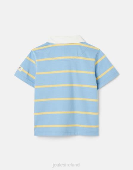 Apparel IE Joules Boys Ozzy Stripe Jersey Polo Shirt 2-12 Years BLUE YELLOW STRIPE JVVL350