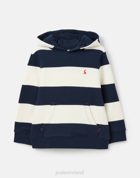 Apparel IE Joules Boys Burlton Stripe Hooded Sweatshirt 2-12 Years NAVY CREAM STRIPE JVVL342