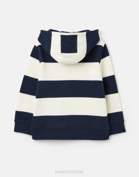 Apparel IE Joules Boys Burlton Stripe Hooded Sweatshirt 2-12 Years NAVY CREAM STRIPE JVVL342
