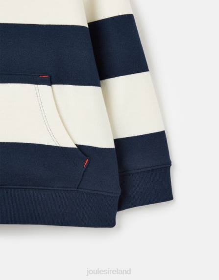 Apparel IE Joules Boys Burlton Stripe Hooded Sweatshirt 2-12 Years NAVY CREAM STRIPE JVVL342